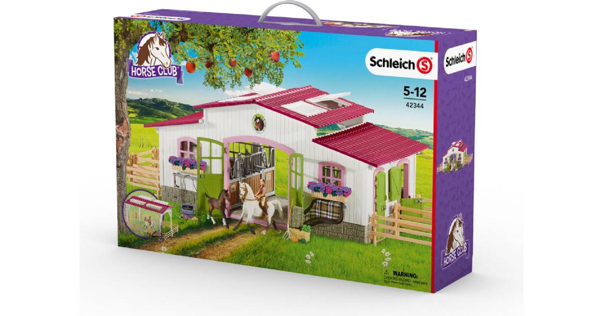 schleich horse club 42344 riding centre with rider and horses figurine