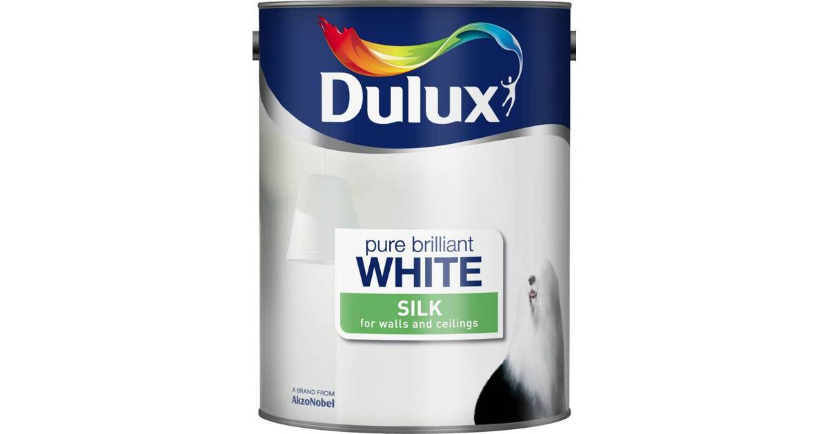 Dulux Silk Ceiling Paint Wall Brilliant White Magnolia Timeless Almond Cotton Barley Natural Calico 5l - White Paint For Walls Silk