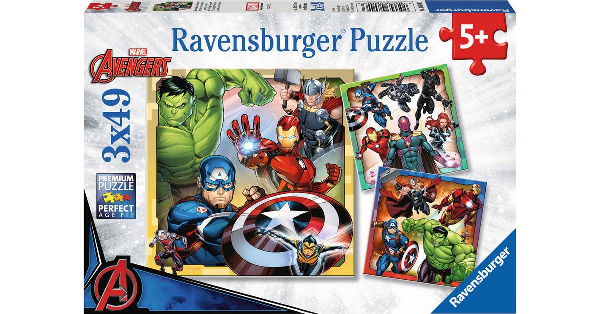 Ravensburger Marvel Avengers Assemble 3 x 49 Piece Jigsaw Puzzles for Kids Age 5 