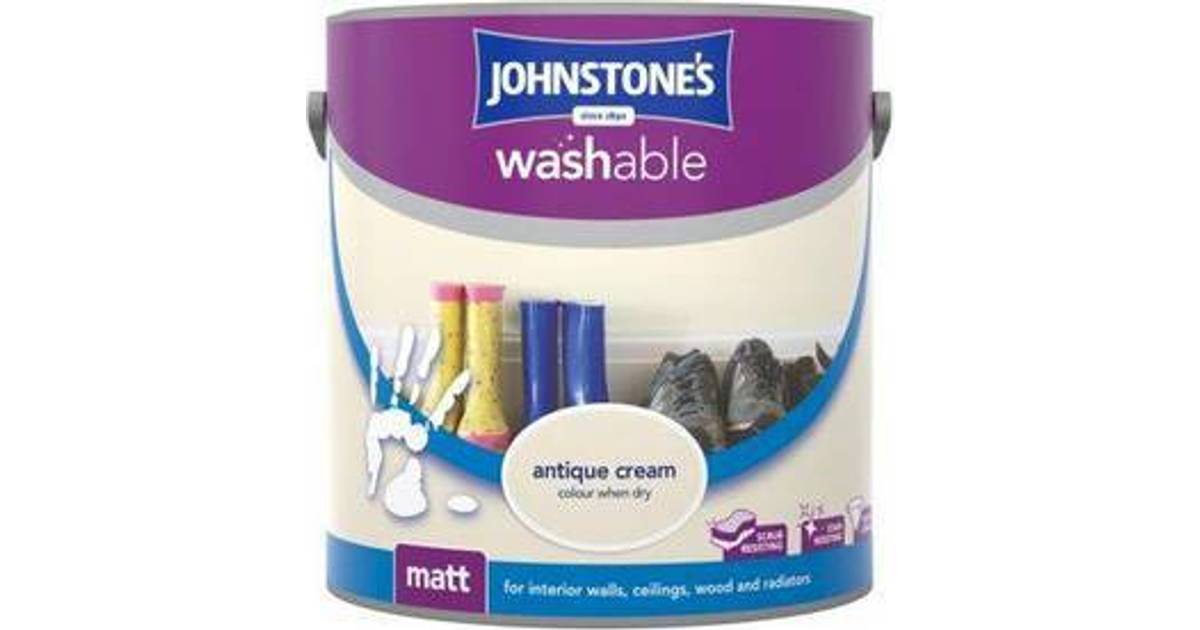 Johnstones Washable Matt Wall Paint Ceiling Paint Off White 2 5l