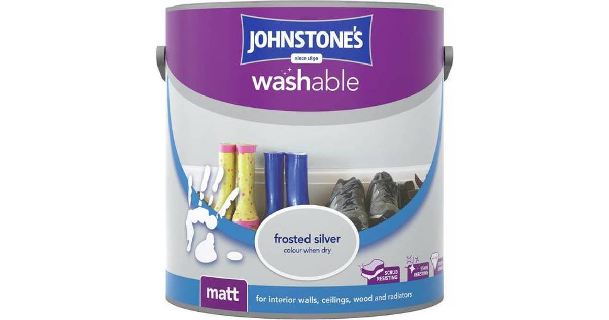 Johnstones Washable Matt Wall Paint Ceiling Paint Silver 2 5l