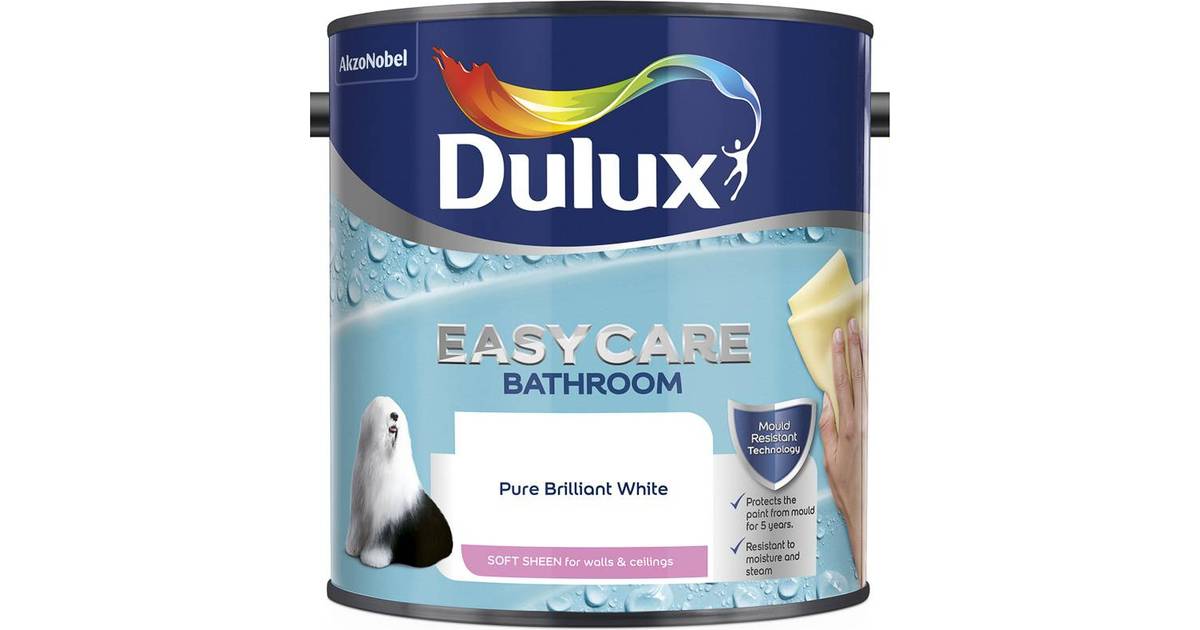 Dulux Easycare Bathroom Soft Sheen Ceiling Paint Wall White 1l - What Paint Sheen For Bathroom Ceiling