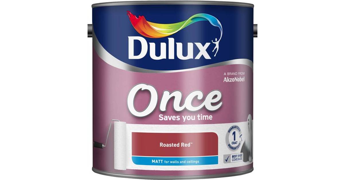 Dulux Once Matt Wall Paint Ceiling Paint Red 2 5l Compare