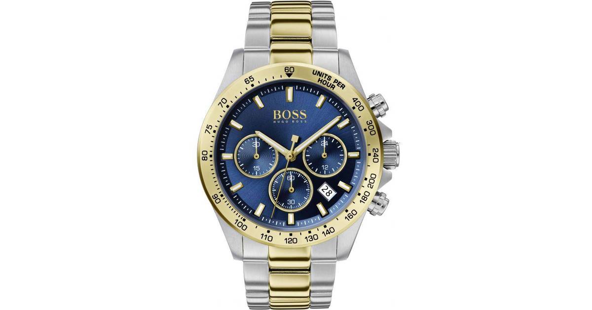 hugo boss gold watch blue face
