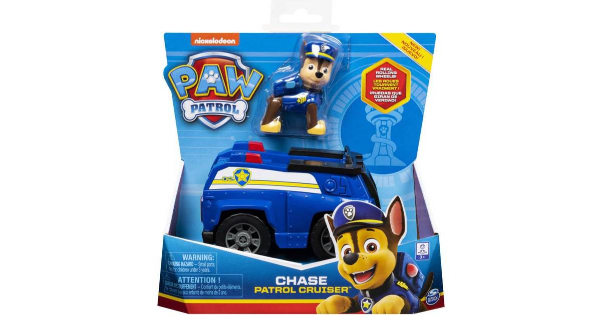 Paw Patrol 6054118 Chase’s Patrol Cruiser Vehicle with Collectible Figure for Kids Aged 3 Years and Over Multicolored 