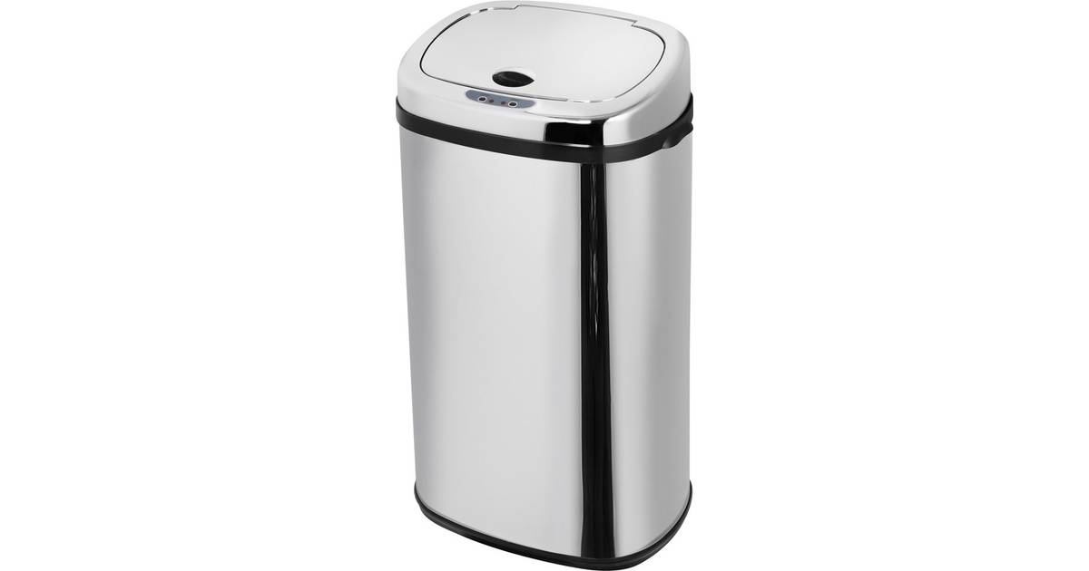 Square Silver Stainless Steel Morphy Richards Kitchen Bin with Infrared Sensor Technology 42 Litre