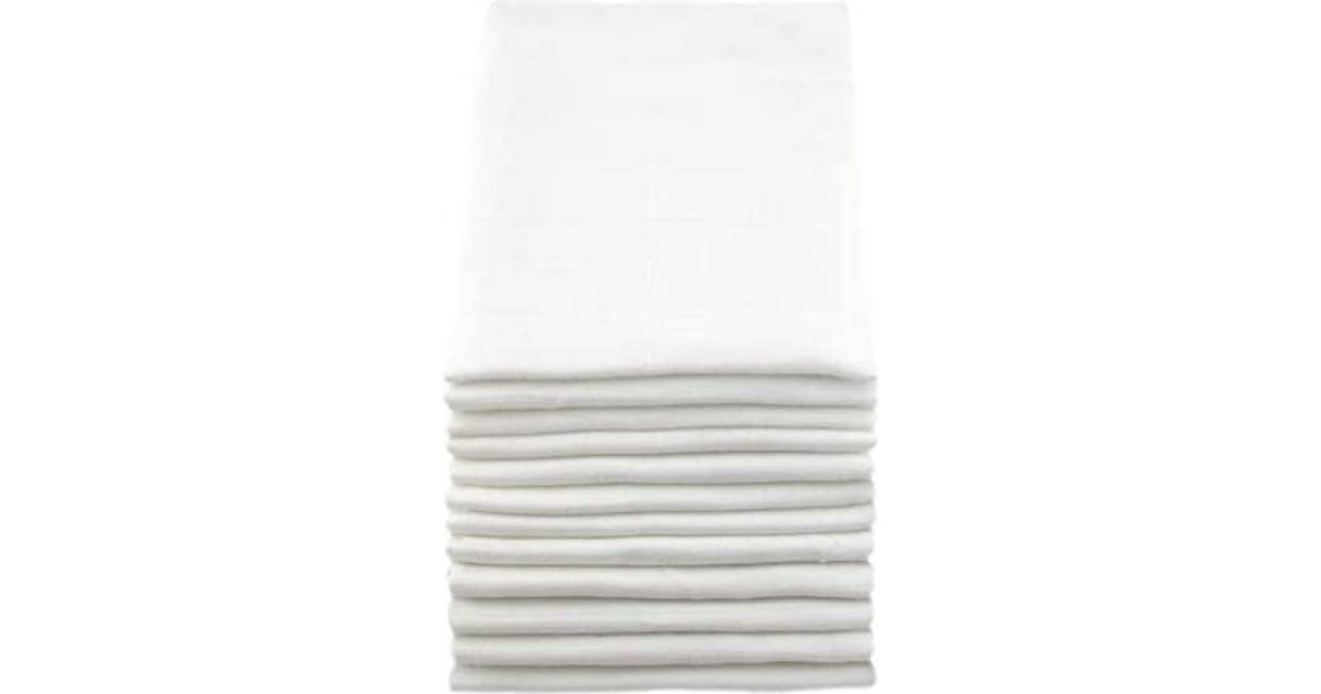 MuslinZ 12pk Baby Muslin Square Burp Cloth Various Colours 100% Cotton 70x70cms 