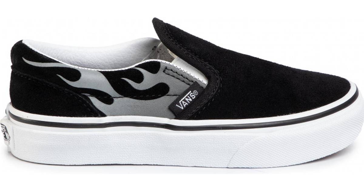 vans classic slip on trainers black white flame