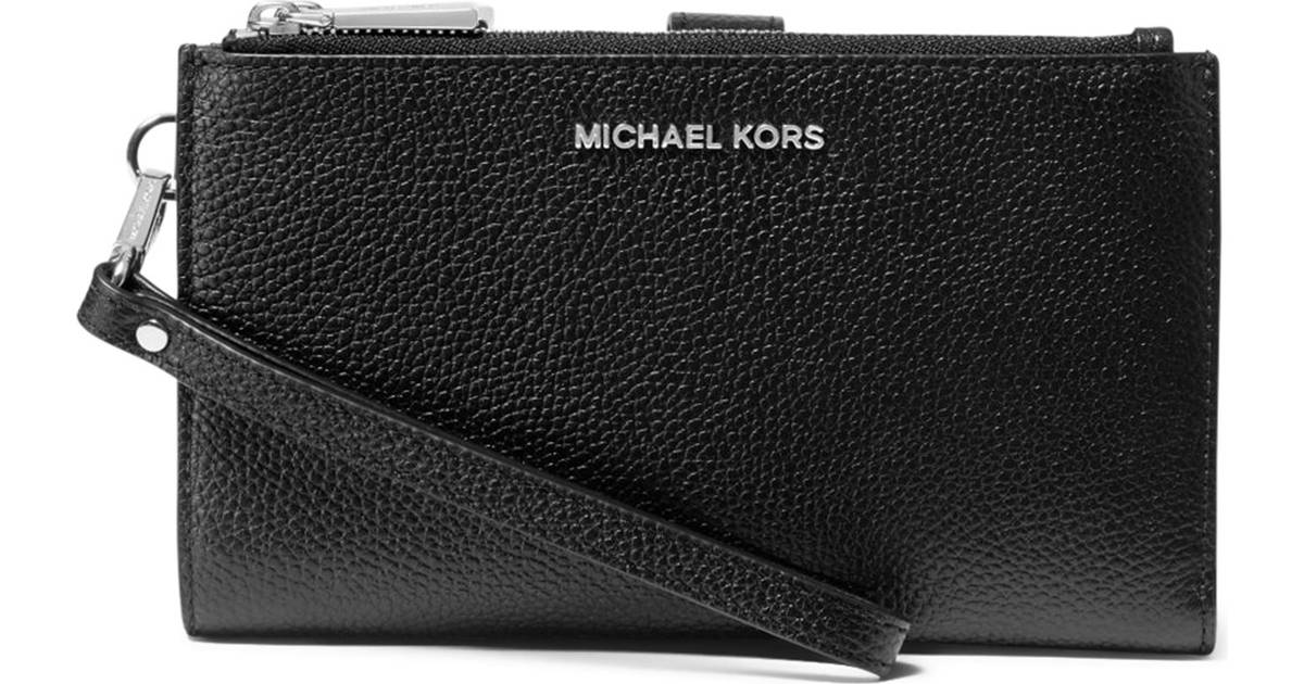 Michael Kors Adele Pebbled Leather Wallet - Black/Silver