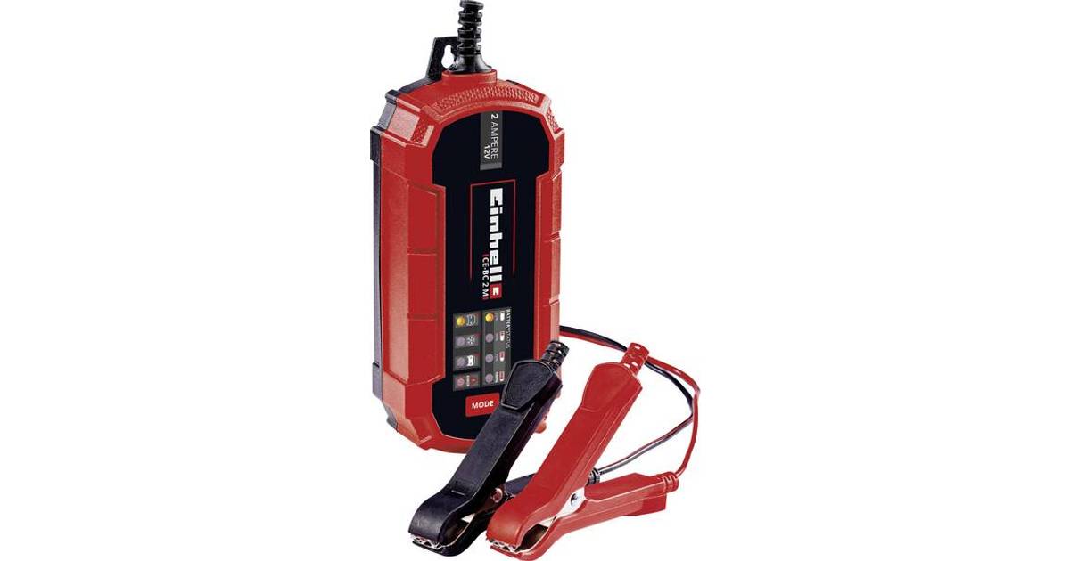 Einhell Battery Charger CE-BC 2 M Intelligent Battery Charger with Microprocessor Controller for a Variety of Battery Types, e.g. Motor Vehicles, Maximum 2 A Charging Current 