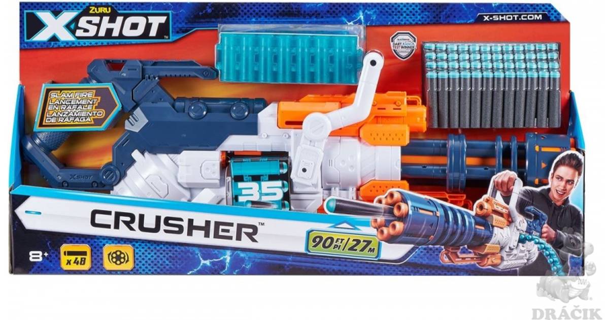 X-Shot Crusher Foam Blaster Machine Nurf Gun For Kids Adult Award Win 48 Dart UK 