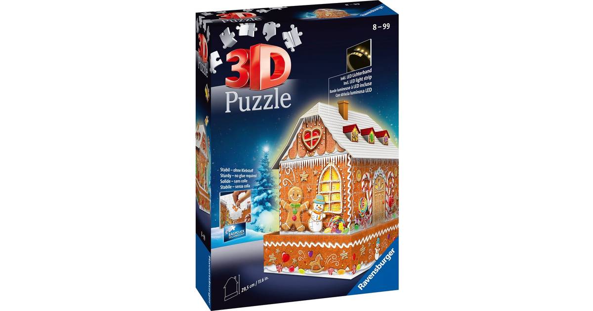 Ravensburger 11237 Christmas Gingerbread House Night Edition 216 Piece 3D Jigsaw 
