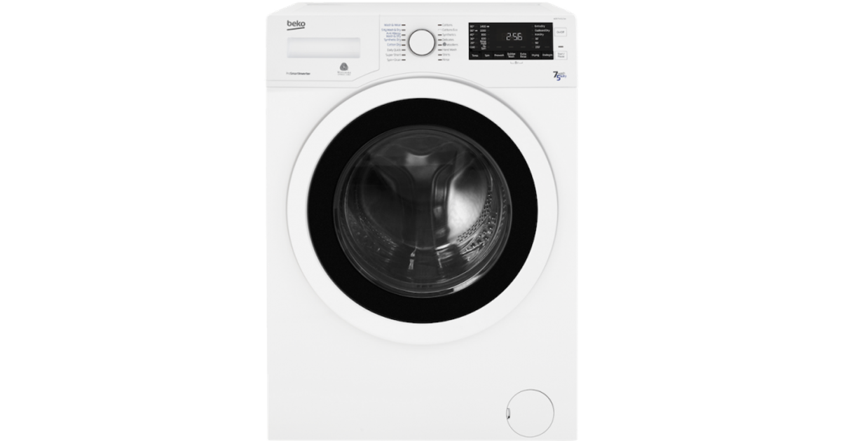 4Kg Washer Dryer with 1400 rpm A Rated Beko WDER7440421W 7Kg White 