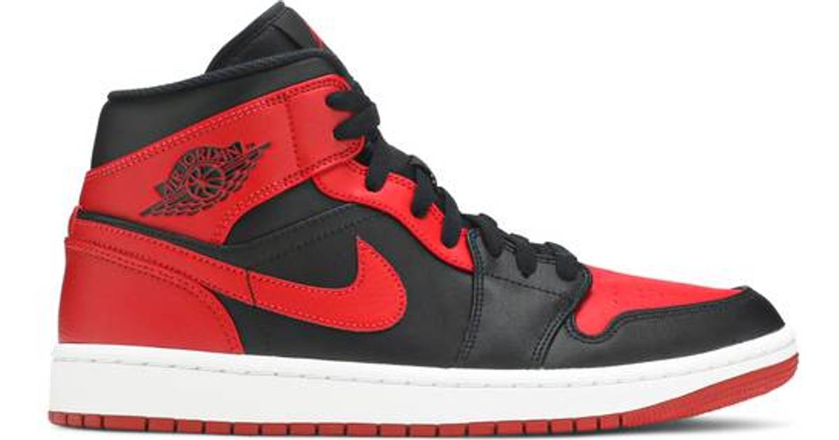 air jordan 1 mid black and white and red