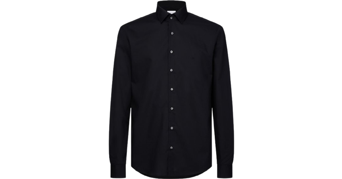 Calvin Klein Slim Poplin Stretch Shirt - DF Black • Price