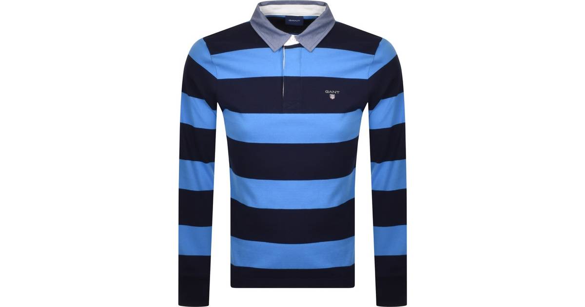 Gant Original Barstripe Heavy Rugby T, Light Blue And White Rugby Shirt