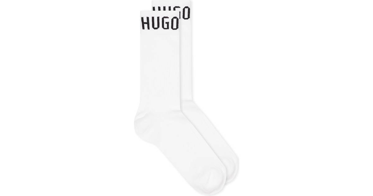 Mens 2 Pair Hugo Boss Plain Cotton Sports Crew Socks