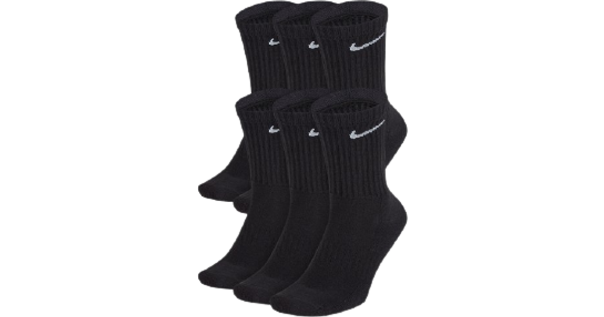 Nike Everyday Cushioned Training Crew Socks 6-pack - Black/White • Price