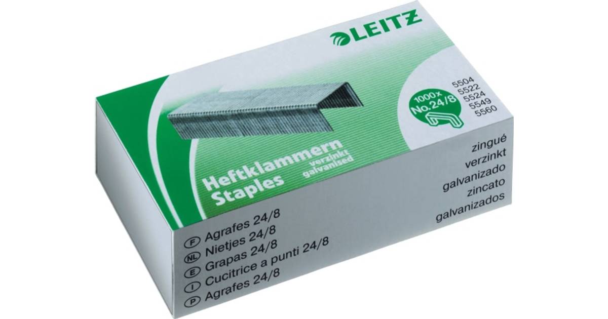 1000pc stainless steel Leitz Staples Zinc-Plated 24/8mm