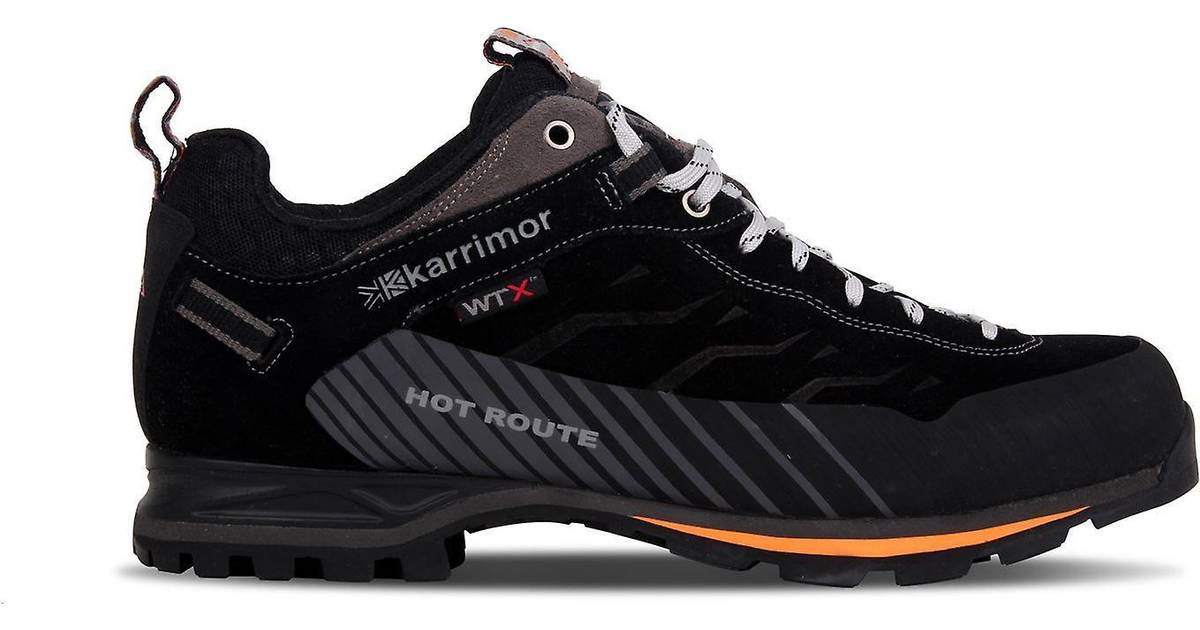 Karrimor Hot Route WTX Mid Walking Boots Mens Black/Orange Hiking Trekking Shoes