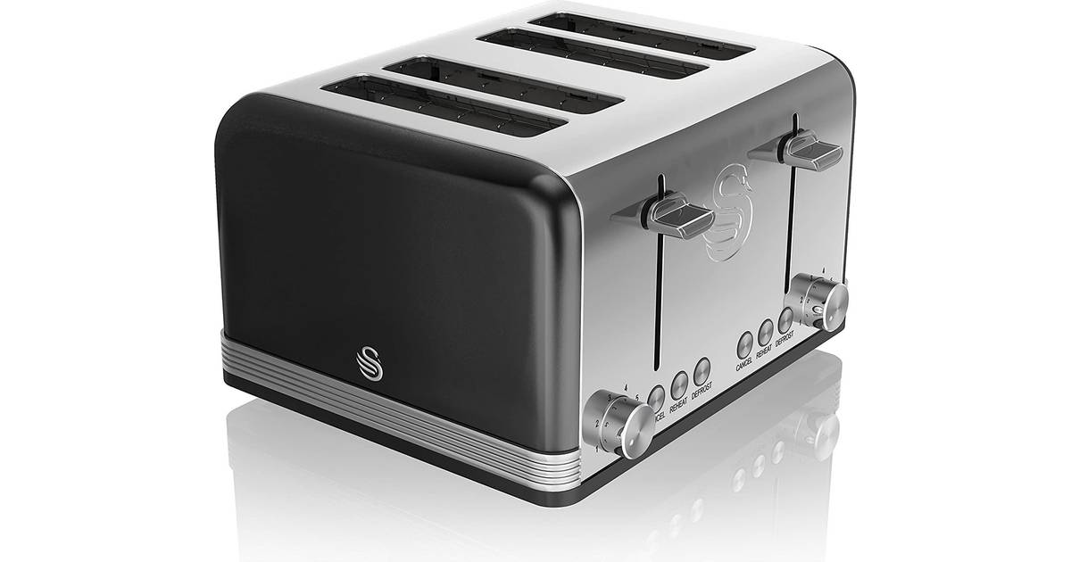 Independent Browning Controls ST19020PURN Swan 1600W 4 Slice Retro Toaster Purple Cancel and Reheat Functions Defrost