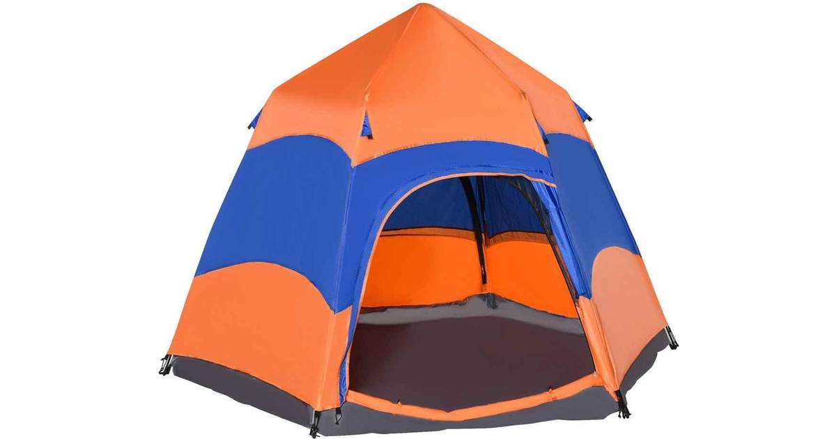 Outsunny 6 Person Pop Up Tent Camping Festival Hiking Shelter Family Portable 