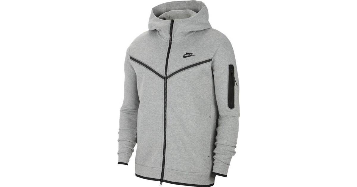 Nike Tech Fleece Full-Zip Hoodie - Dark Grey Heather/Black • Price