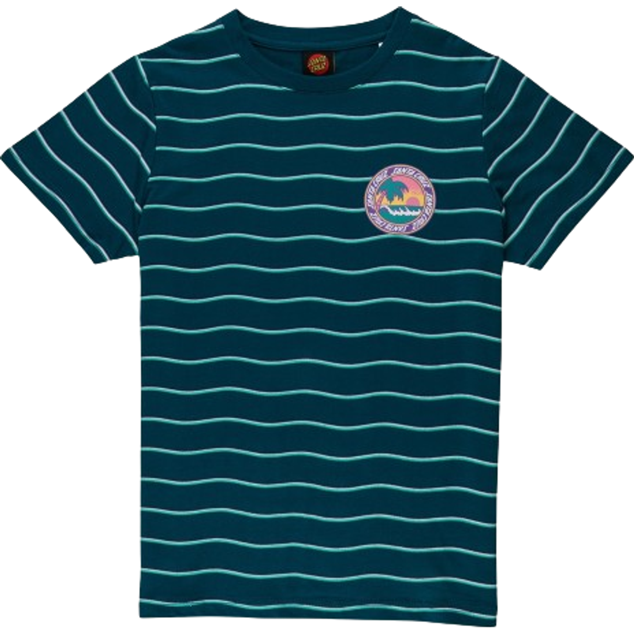 Santa Cruz Kid's Paradise Short Sleeve Stripe T-shirt - Teal • Price
