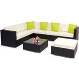 Lounge Sets Outdoor Furniture tectake Rattan garden furniture lounge Marbella Lounge Set