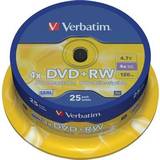 DVD Optical Storage Verbatim DVD+RW 4.7GB 4x Spindle 25-Pack