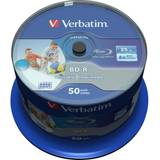 -R Optical Storage Verbatim BD-R 25GB 6x Spindle 50-Pack Wide Inkjet