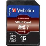 16 GB Memory Cards & USB Flash Drives Verbatim Premium U1 SDHC 16GB