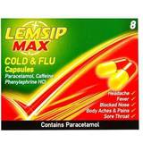 Caffeine - Pain & Fever Medicines Lemsip Max Cold & Flu 500mg 8pcs Capsule