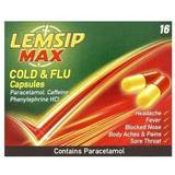 Caffeine - Cold - Nasal congestions and runny noses Medicines Lemsip Max Cold & Flu 500mg 16pcs Capsule
