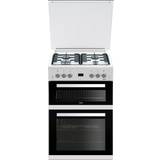 Gas cookers 60cm double oven with lid Beko EDG6L33W White