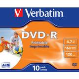 -R - DVD Optical Storage Verbatim DVD-R 4.7GB 16x Jewelcase 10-Pack Wide Inkjet