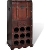 Brown Wine Racks vidaXL Antique Wooden Wine Rack 27x79cm