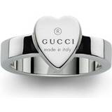 Gucci Trademark Heart Pendant Ring - Silver
