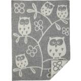 Klippan Yllefabrik Tree Owl Blankets Light Grey/White (65x90cm)