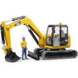 Plastic Excavators Bruder Cat Mini Excavator With Worker 02466