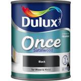Dulux Black - Metal Paint - Top Coating Dulux Once Satinwood Wood Paint, Metal Paint Black 0.75L