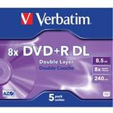 8x Optical Storage Verbatim DVD+R 8.5GB 8x Jewelcase 5-Pack
