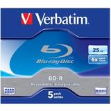 25 GB - Blu-ray Optical Storage Verbatim BD-R 25GB 6x Jewelcase 5-Pack
