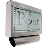 Tectake Letterboxes & Posts tectake Stainless steel mailbox with glass front and newspaper tube