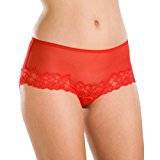 Camille Sheer Lace Boxer Shorts - Red