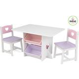 Kidkraft Heart Table & Chair Set with Pastel Bins