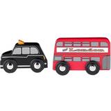 Wooden Toys Buses Tidlo Red Bus & Black Cab
