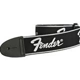 White Straps Fender Running Logo Strap
