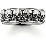 Men Rings Thomas Sabo Skull Ring - Silver/Black