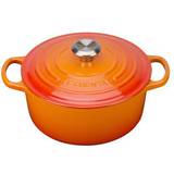With Lid Casseroles Le Creuset Volcanic Signature Cast Iron Round with lid 4.2 L 24 cm